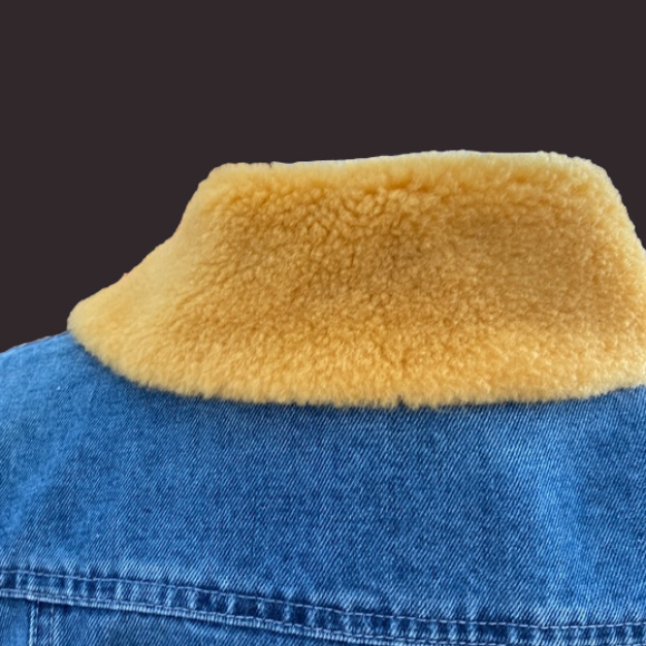 Samantha Sipos BABE Faux Fur Collar Denim Jacket  EUC - Picture 11 of 14